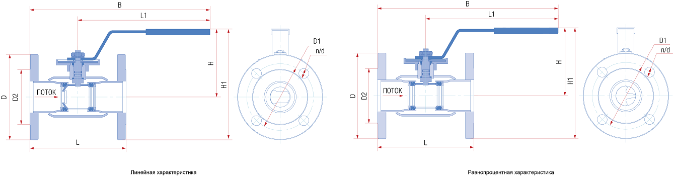 Кран шаровой регулирующий стандартнопроходной фланцевый, Ду от 20 до 250 мм, ст. 09Г2С